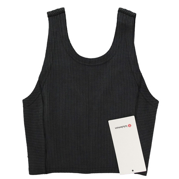 New Lululemon Size 0 Ribbed Softstreme Cropped Tank BLK Black - Picture 1 of 6